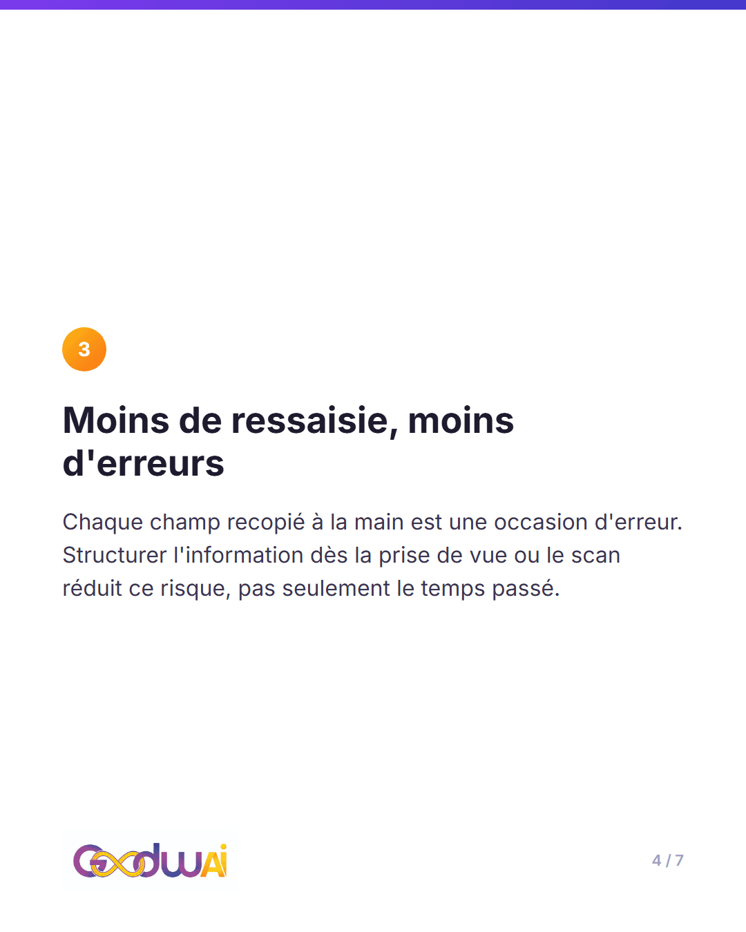 Une déclaration se lit. Une vidéo horodatée et géolocalisée, elle, se vérifie, slide 4 sur 7