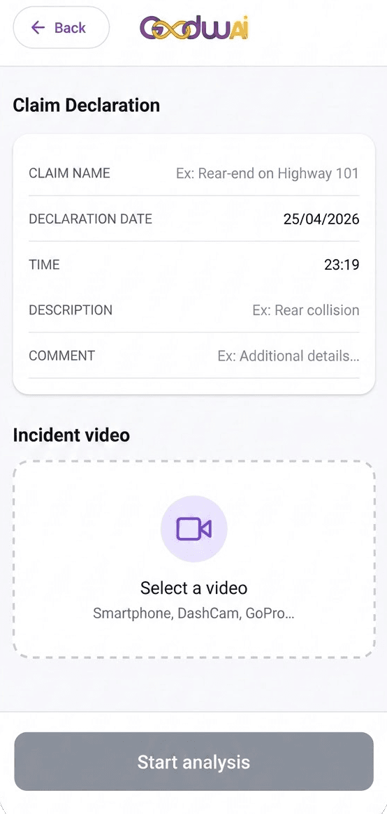 Déclaration du sinistre : la vidéo de l'incident (smartphone, dashcam, GoPro) devient la preuve analysée